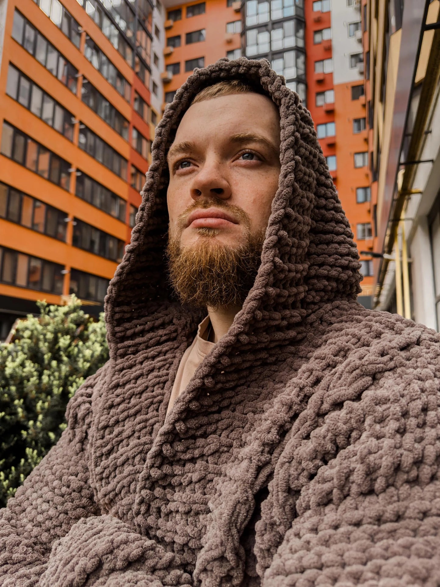 Goth Hooded Cardigan, Custom Viking Knit Sweate